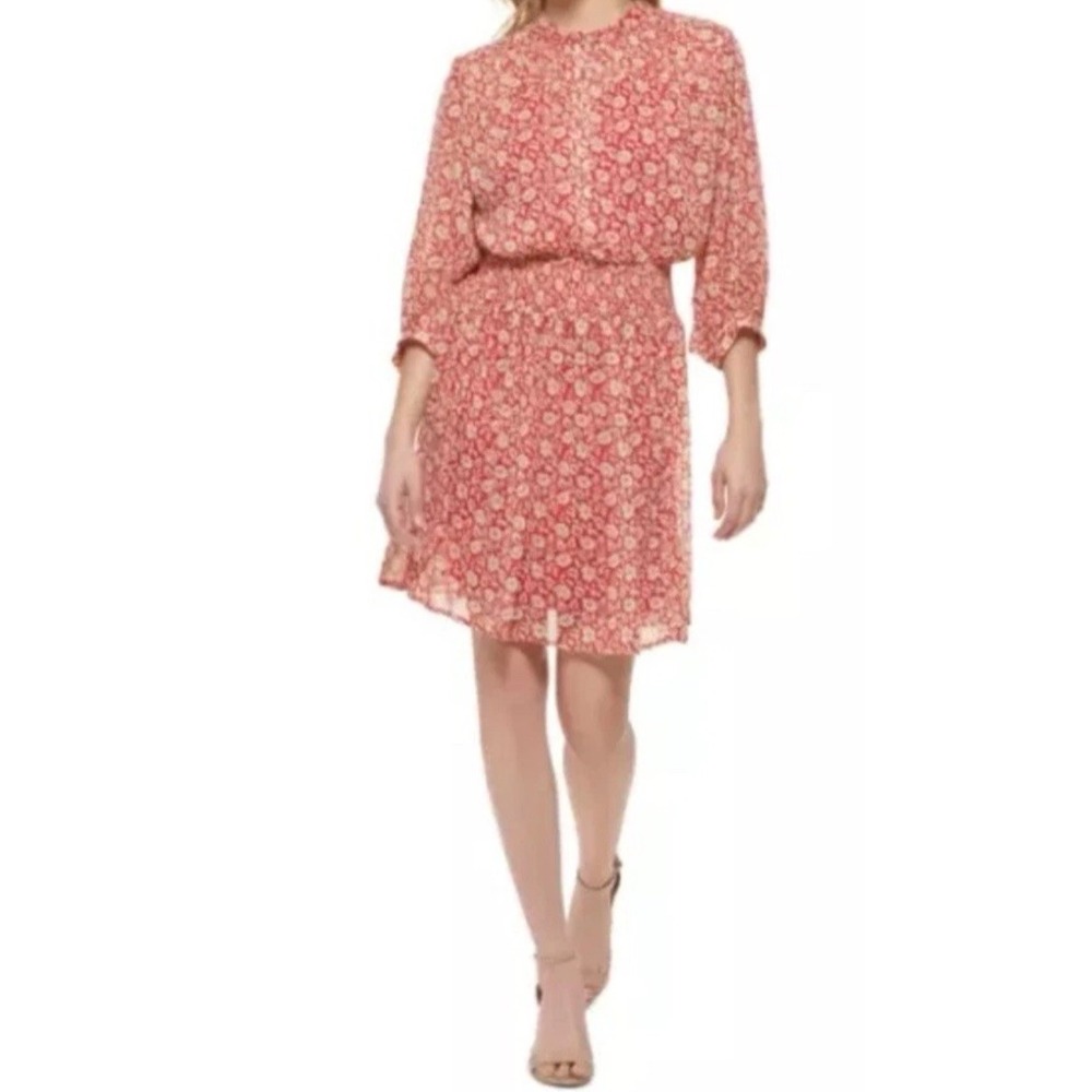 NWT Tommy Hilfiger Women's Dress, Samba Multi, Size 16 -Red Floral -MSRP $134